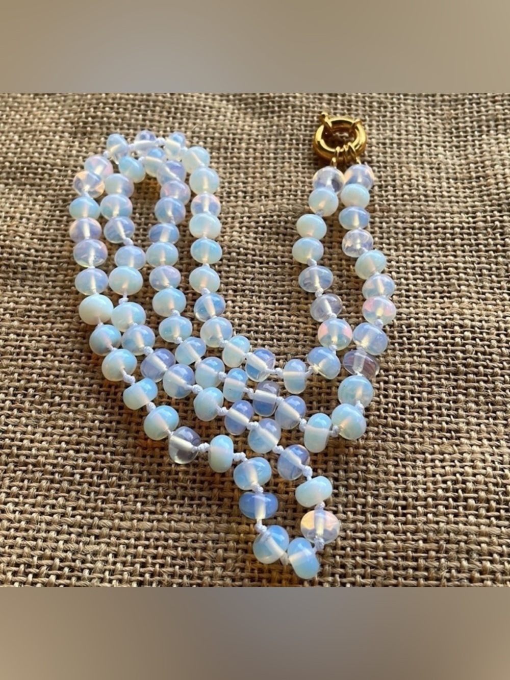 Necklace Opal Stone handmade Knotted one of a kind New Long